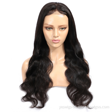 1b Natural Color Pre Plucked Human Hair Lace Closure Front Wig 100% Unprocessed Virgin Lace Closure Brazilian Wigs Body Wave